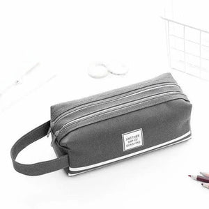 Durable Simple Large Capacity School Stationery Double Layer Case  Students Unique Design High Quality Office Handbag Pencil Case