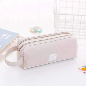 Durable Simple Large Capacity School Stationery Double Layer Case  Students Unique Design High Quality Office Handbag Pencil Case