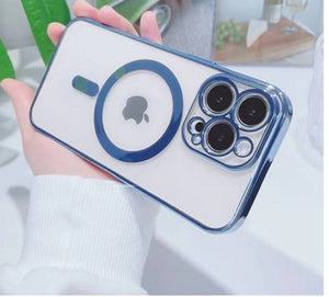 Luxury Plating Clear Magnetic Wireless Charger Case