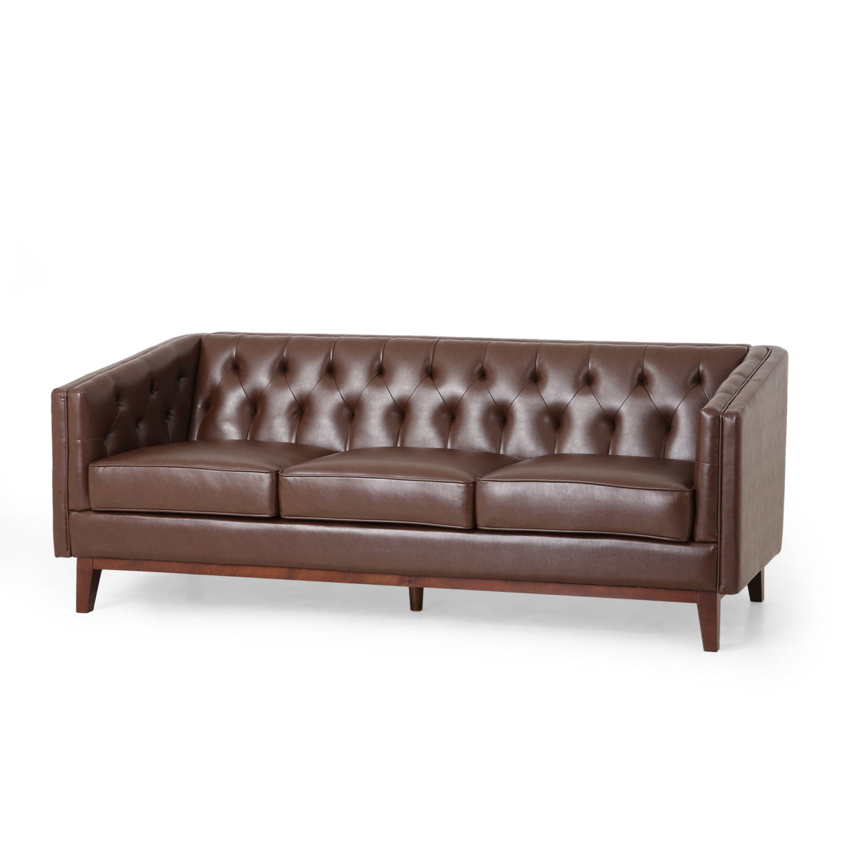 PU Sofa, Tufted Back, Solid Wood Legs, Living Room And Study by Couch.com