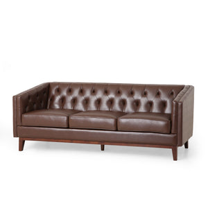 PU Sofa, Tufted Back, Solid Wood Legs, Living Room And Study by Couch.com