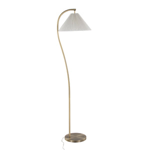 Cassis - Glam / Art Deco Floor Lamp Pleated - Gold / White by Couch.com