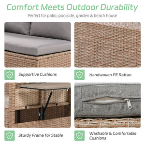 Tomax 5-Piece Outdoor Patio Rattan Sofa Set