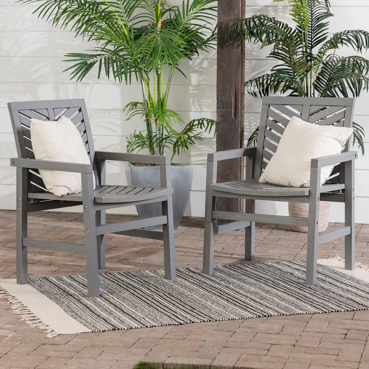 Modern 2 Piece Chevron Patio Chairs by Couch.com
