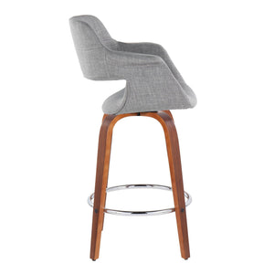 Vintage Flair - Mid-Century Modern Fixed Height Counter Stool With Swivel With Round Footrest (Set of 2) by Couch.com