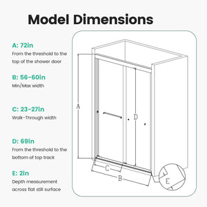 Semi-Frameless Double Sliding Shower Door, Bypass Shower Door, 1 / 4" (6Mm) Thick SGCC Tempered Glass Door by Couch.com