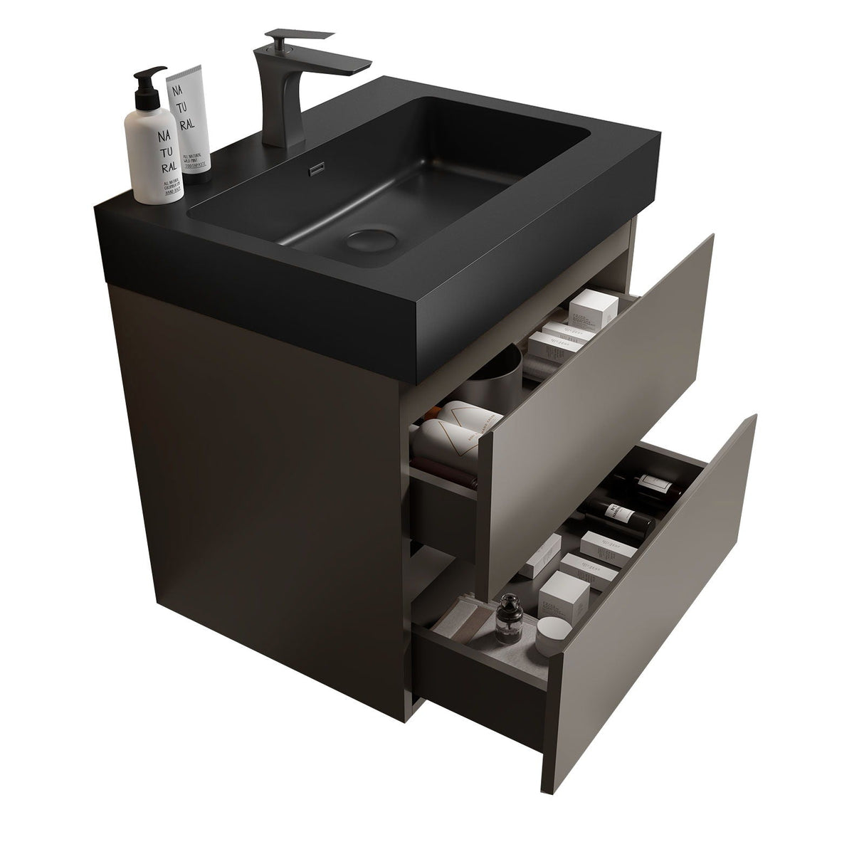 Alice - Bathroom Vanity With Sink, Large Storage Wall Mounted Floating Bathroom Vanity For Modern Bathroom, One-Piece Sink Basin Without Drain And Faucet by Couch.com