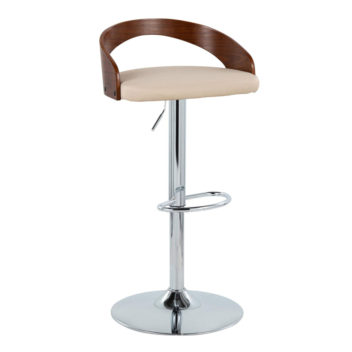 Grotto - Mid Century Modern Adjustable Height Barstool, Swivel With Oval Footrest (Set of 2) by Couch.com