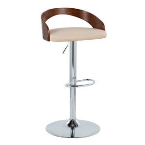 Grotto - Mid Century Modern Adjustable Height Barstool, Swivel With Oval Footrest (Set of 2) by Couch.com