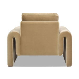 Couch.com Mason Arched Arm Chair Camel Brown Beige, Durable Design, Fabric Construction, Light Brown Finish by Couch.com