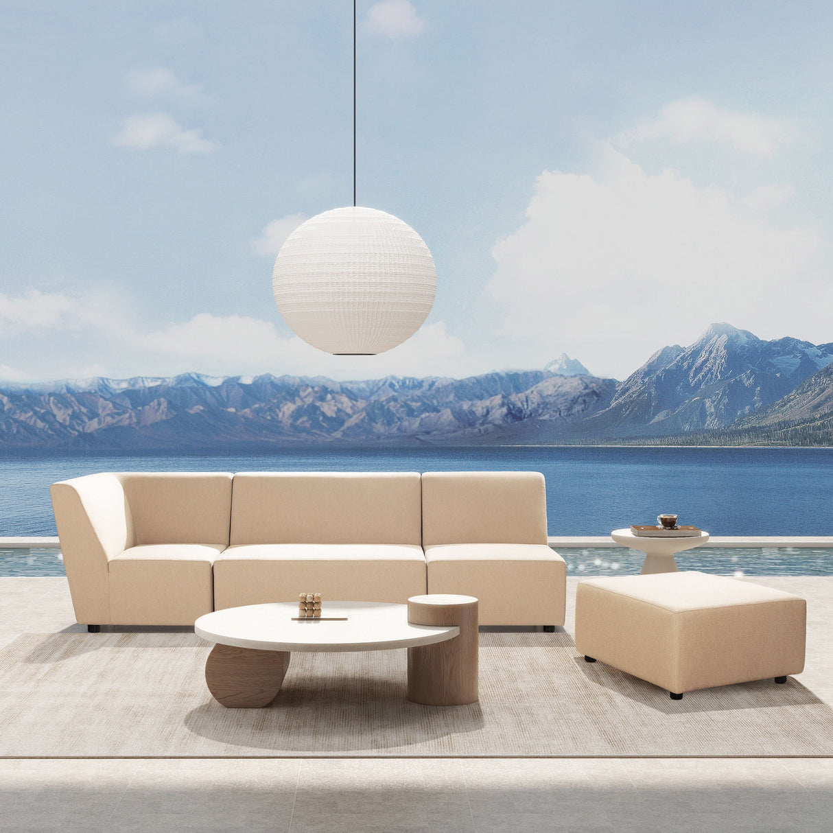 Cleo - Modular Upholstered Deep Seating Patio Armless Loveseat by Couch.com