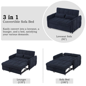 Loveseat Sofa Pull-Out Bed With Adjustable Backrest, 3 USB Ports And 2 Lumbar Pillows For Living Room by Couch.com