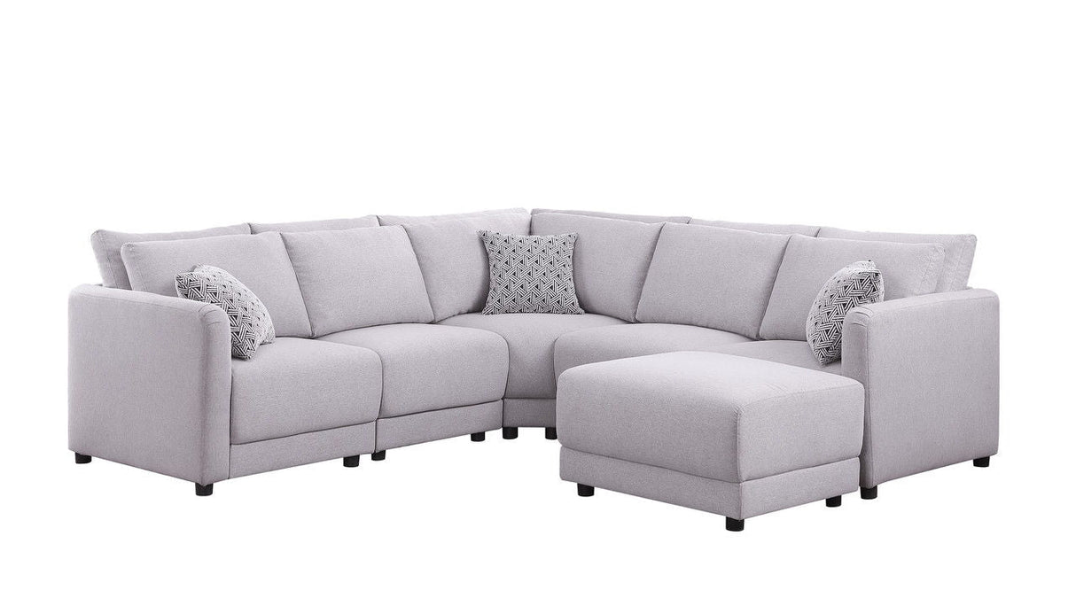 Penelope - Fabric Reversible Modular Sectional Sofa With Ottoman And Pillows by Couch.com