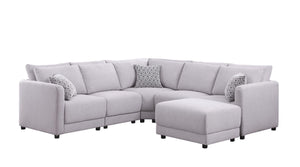 Penelope - Fabric Reversible Modular Sectional Sofa With Ottoman And Pillows by Couch.com