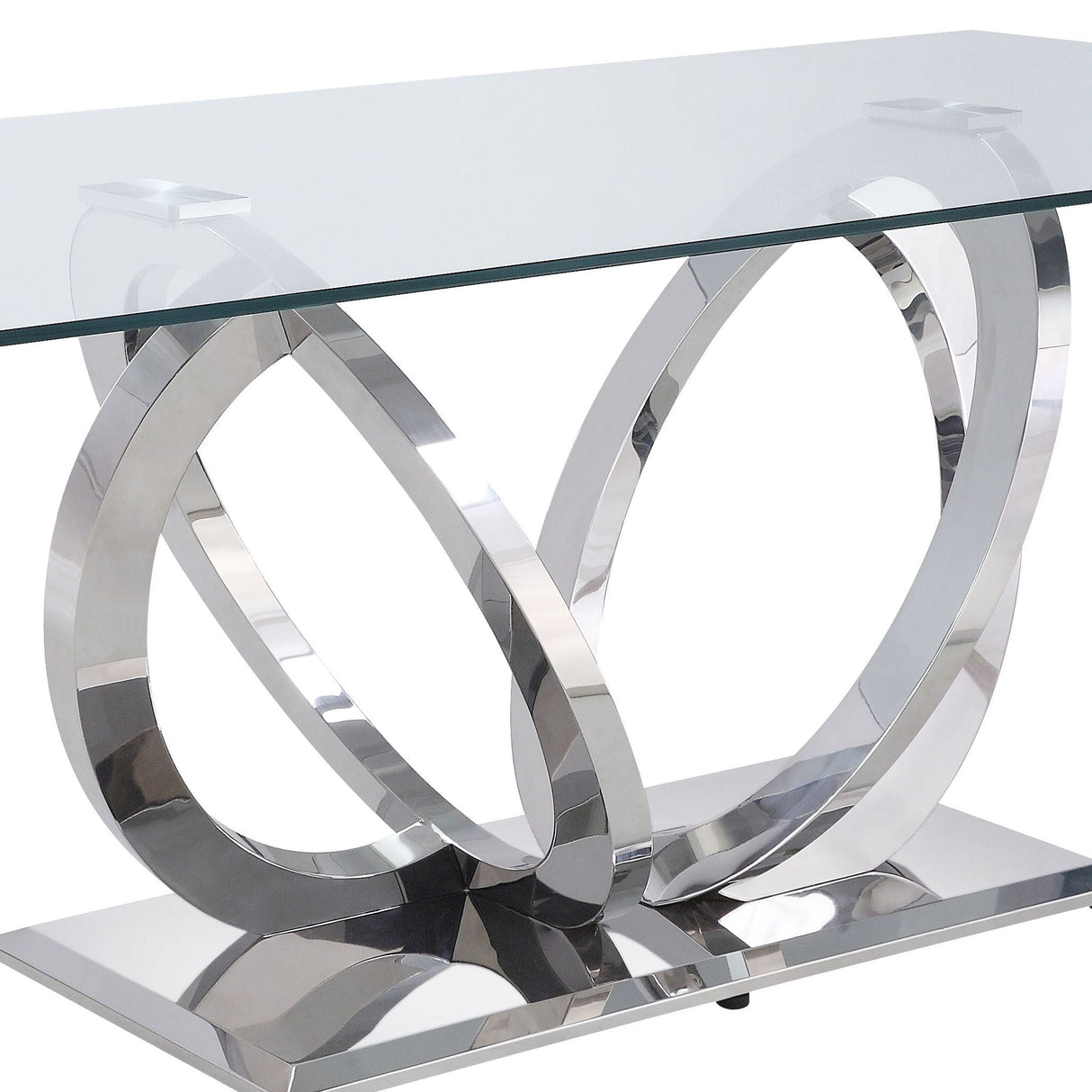 Finley - Clear Glass Top Mirrored Dining Table - Silver by Couch.com