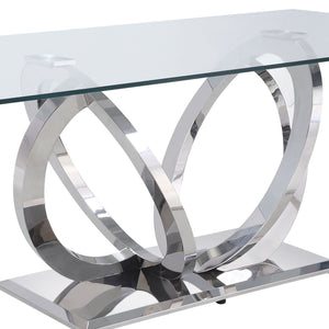 Finley - Clear Glass Top Mirrored Dining Table - Silver by Couch.com