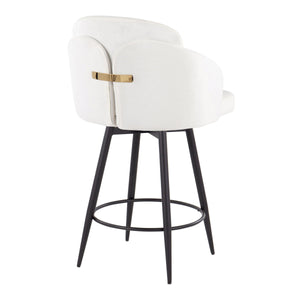 Dahlia - Contemporary Fixed Height Counter Stool With Round Footrest (Set of 2) by Couch.com