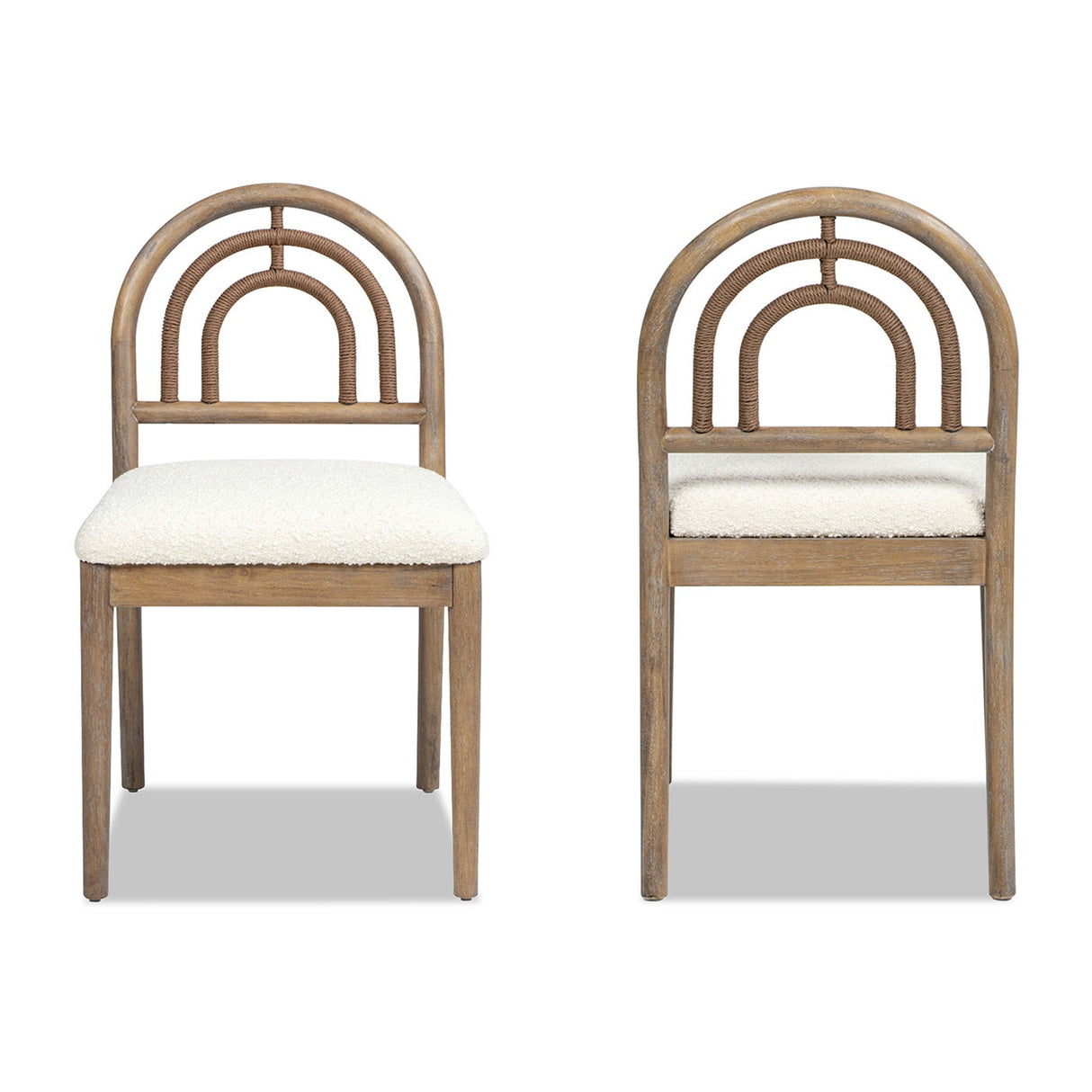 Leon - Arched Back & Upholstered Dining Chair (Set of 2) - Ivory White by Couch.com