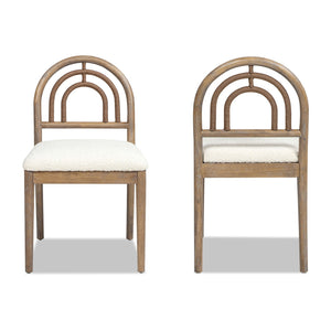 Leon - Arched Back & Upholstered Dining Chair (Set of 2) - Ivory White by Couch.com