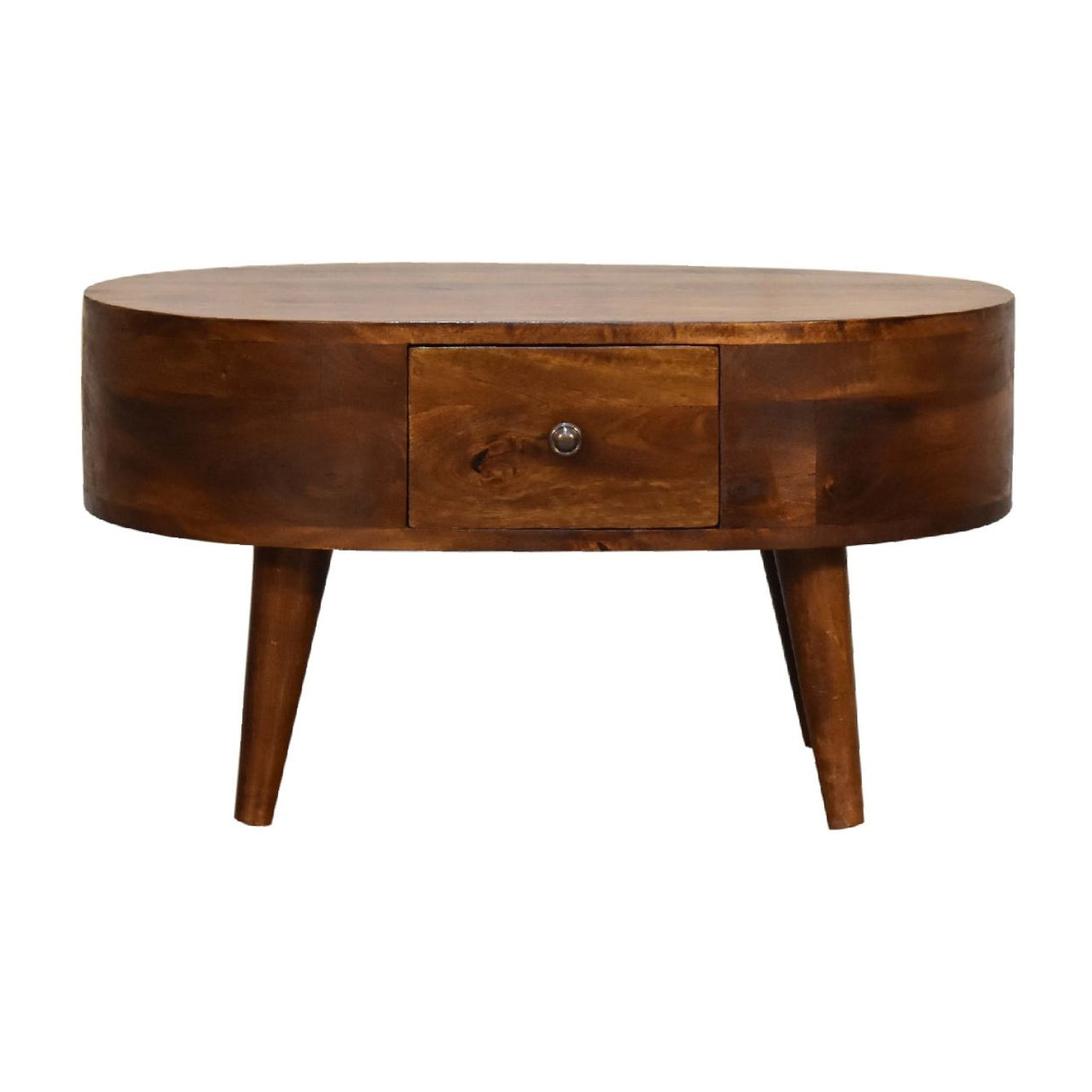 Mini Rounded Coffee Table - Chestnut by Couch.com