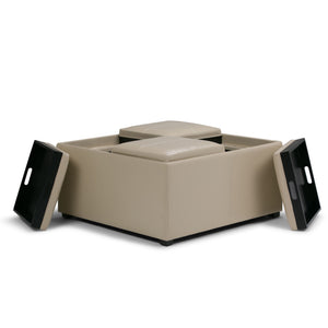 Avalon - Square Coffee Table, Storage Ottoman by Couch.com