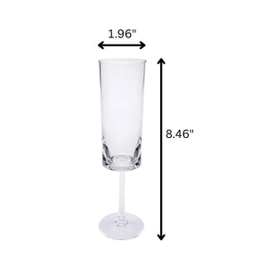 Oval Halo Unbreakable Plastic Champagne Flutes (Set of 4), Acrylic Wedding Mimosas Glasses, 4Oz - Clear