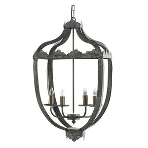 4 Light Metal Chandelier, Hanging Light Fixture With Adjustable Chain For Kitchen, Bulb Not Included - Gray by Couch.com