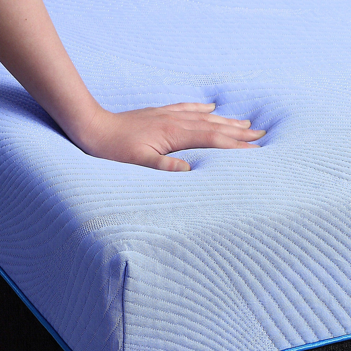 Refresh - 12" Flex Head Memory Foam Hybrid Mattress And Adjustable Base Bundle - Blue - Queen