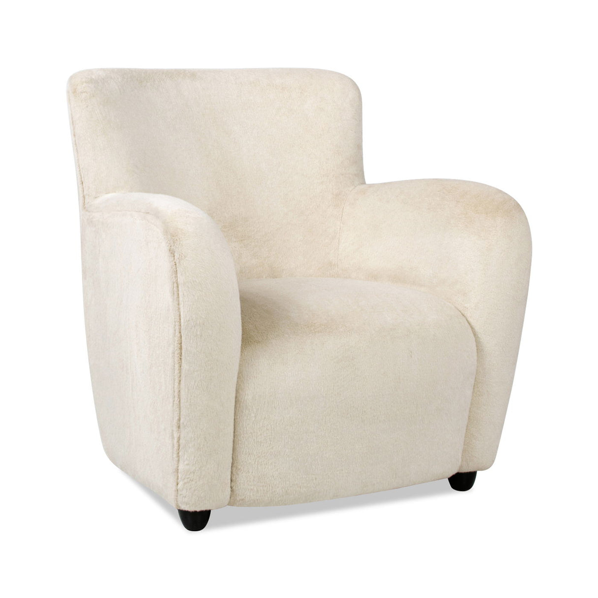 Wolffe - Curved Arm Accent Chair - Creme De La Creme White by Couch.com