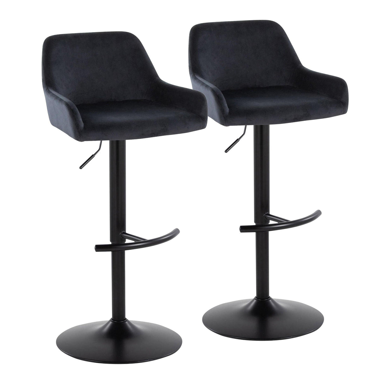 Daniella - Contemporary Adjustable Barstool With Swivel With Rounded T Footrest (Set of 2) by Couch.com
