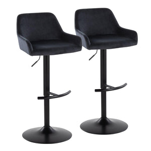Daniella - Contemporary Adjustable Barstool With Swivel With Rounded T Footrest (Set of 2) by Couch.com