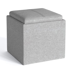 Rockwood - Upholstered Cube Storage Ottoman With Tray by Couch.com