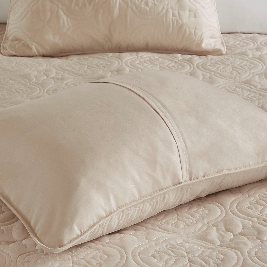 3 Piece Reversible Bedspread Set Khaki Full/Queen