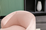 Velvet Fabric Swivel Accent Armchair Barrel Chair With Powder Coating Metal Ring by Couch.com