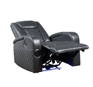 Alair - Leather Aire Power Motion Recliner With Bluetooth, Wireless Charger Cupholder - Dark Gray by Couch.com