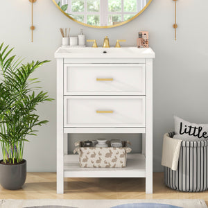 Bathroom Vanity With Top Sink, Modern Bathroom Storage Cabinet With 2 Drawers, Single Sink Bathroom Vanity by Couch.com