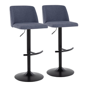 Toriano - Contemporary Adjustable Bar Stool With Rounded T Footrest (Set of 2) by Couch.com