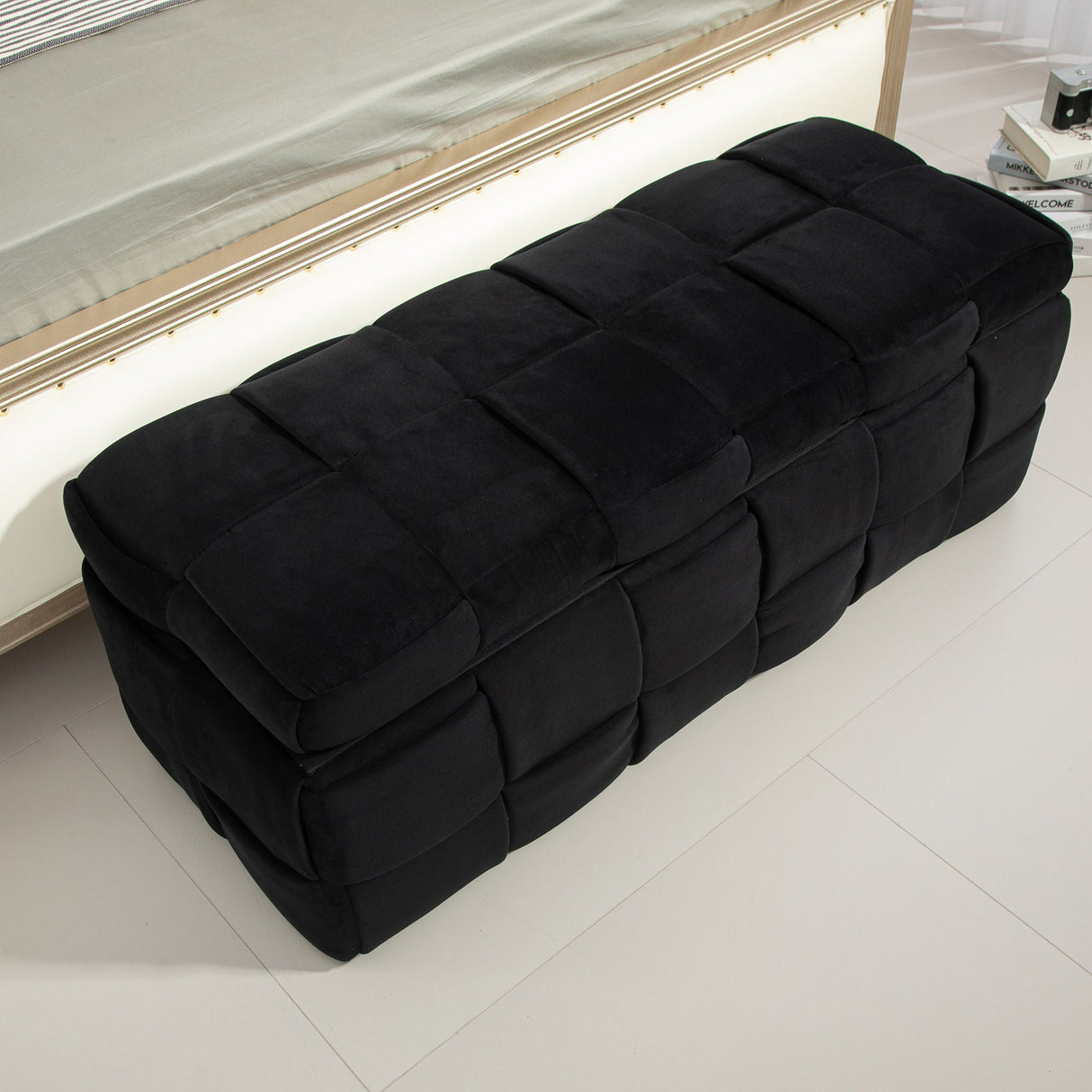 Upholstered Storage Ottoman With Safety Hinge by Couch.com
