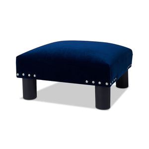Jules - Square Accent Footstool Ottoman - Navy Blue by Couch.com