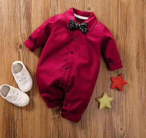 Luxury Modern Baby Boy Infant Rompers Baby Clothes Kids With Bow Modern Baby Costume Suit