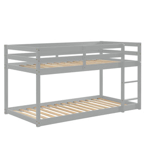 Twin Over Twin Floor Bunk Bed by Couch.com