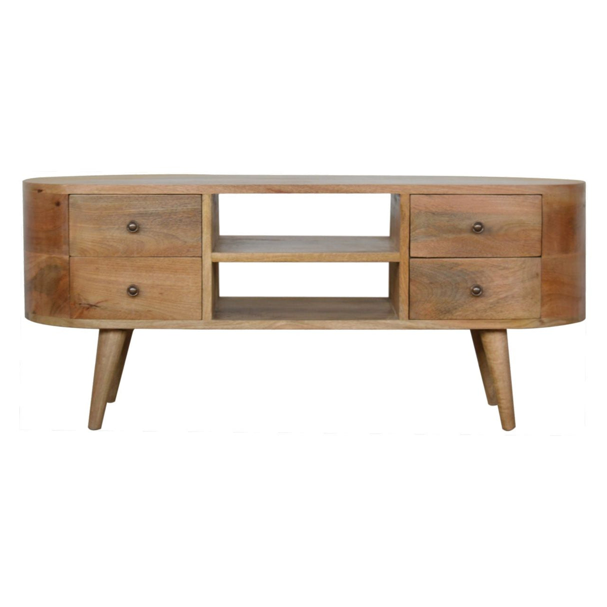 Rounded Entertainment Unit - Oak by Couch.com