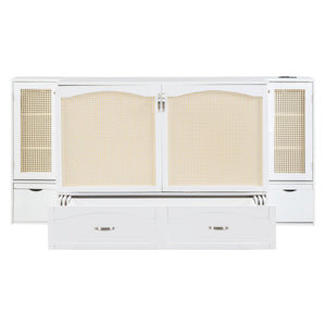 Murphy Wall Bed With Drawer And Rattan Decoration by Couch.com