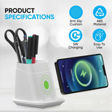 Wireless Charging Stand with Dual USB Charger & Desk Organizer by Infinite Basics