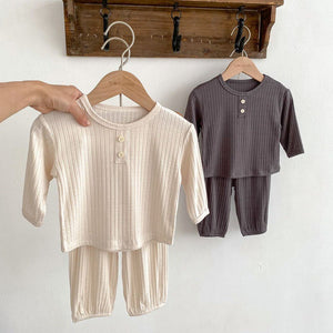 Children Spring And Autumn Cotton Base Pajamas Suit