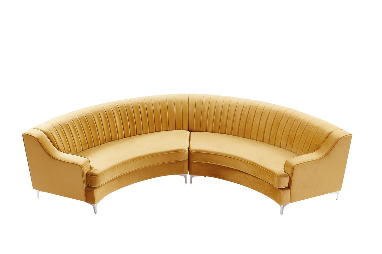 Velvet Curved Sofa by Couch.com