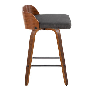 Maya - Mid Century Modern Fixed Height Counter Stool & Swivel With Square Footrest (Set of 2) by Couch.com