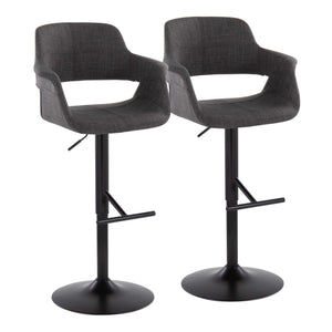 Vintage Flair - Mid Century Modern Adjustable Barstool With Straight T Footrest (Set of 2) by Couch.com