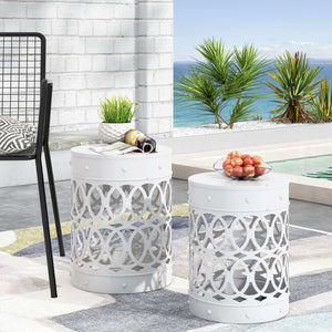 Outdoor Metal Set of 2 End Tables