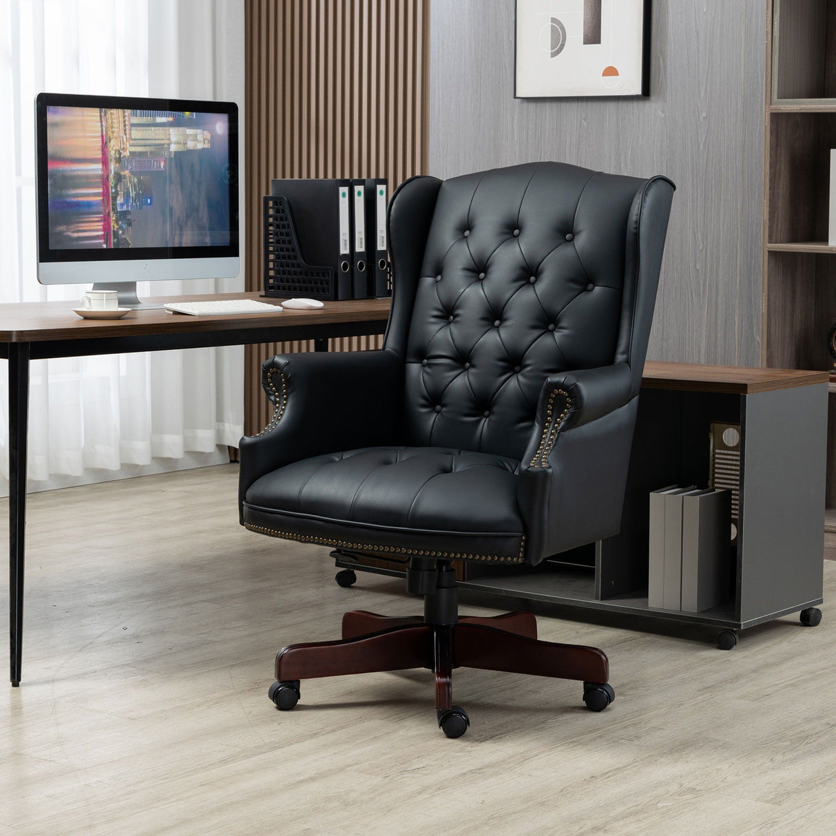Executive Office Chair, High Back Reclining Comfortable Desk Chair With Smooth Glide Caster Wheels by Couch.com